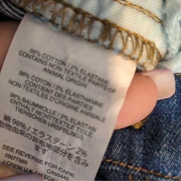 J. Crew Vintage Crop Jeans in Rhodes Medium Wash Frayed Distressed Size 31 - Picture 10 of 11